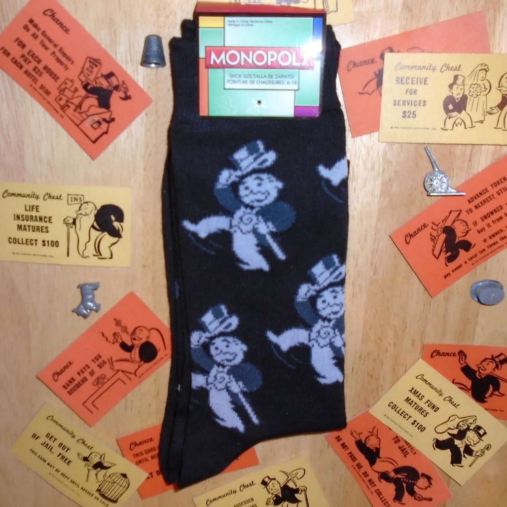 Monopoly Socks Men's Crew - Uncle Pennybags NEW - Picture 5 of 8